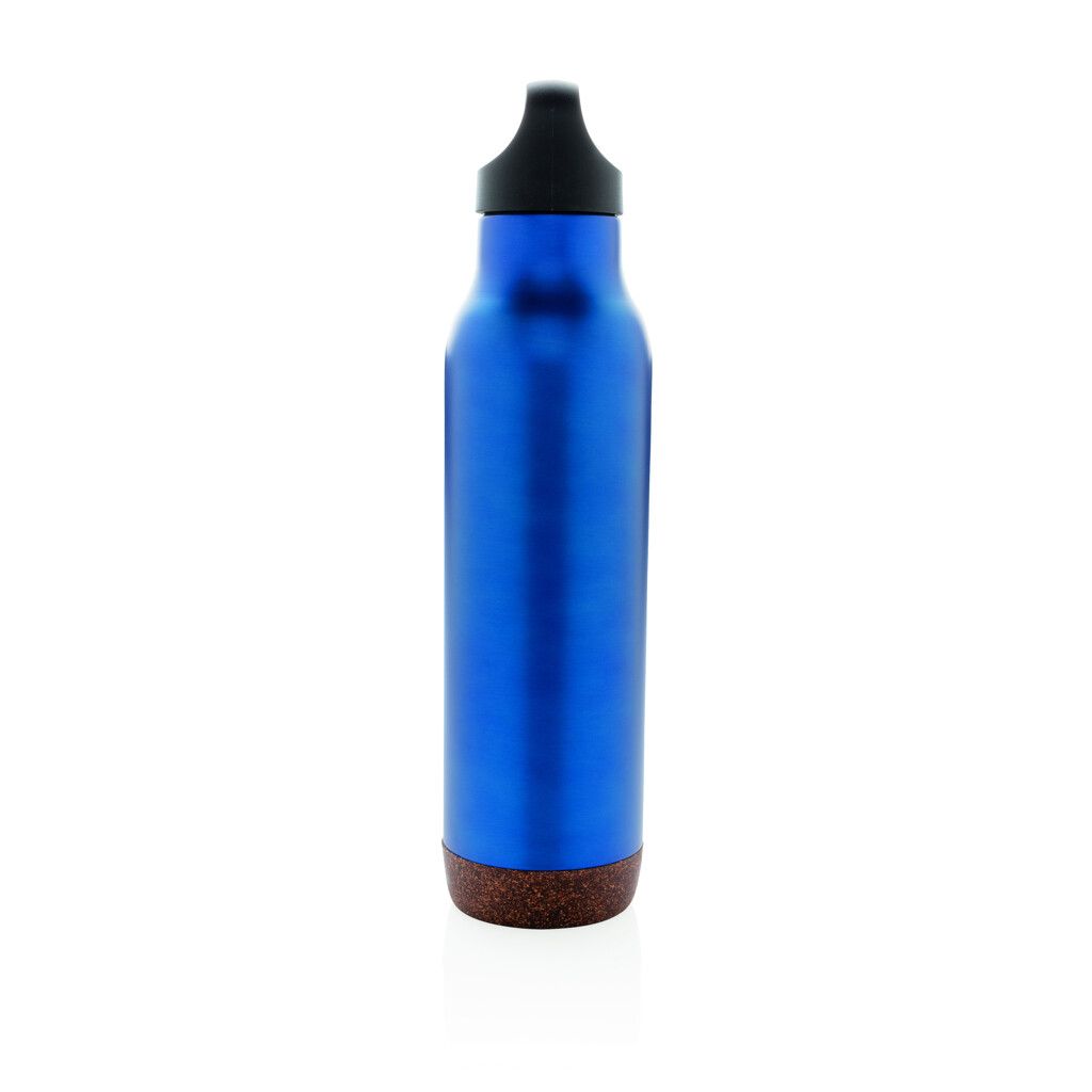 Auslaufsichere Vakuum-Flasche mit Kork - blau-560