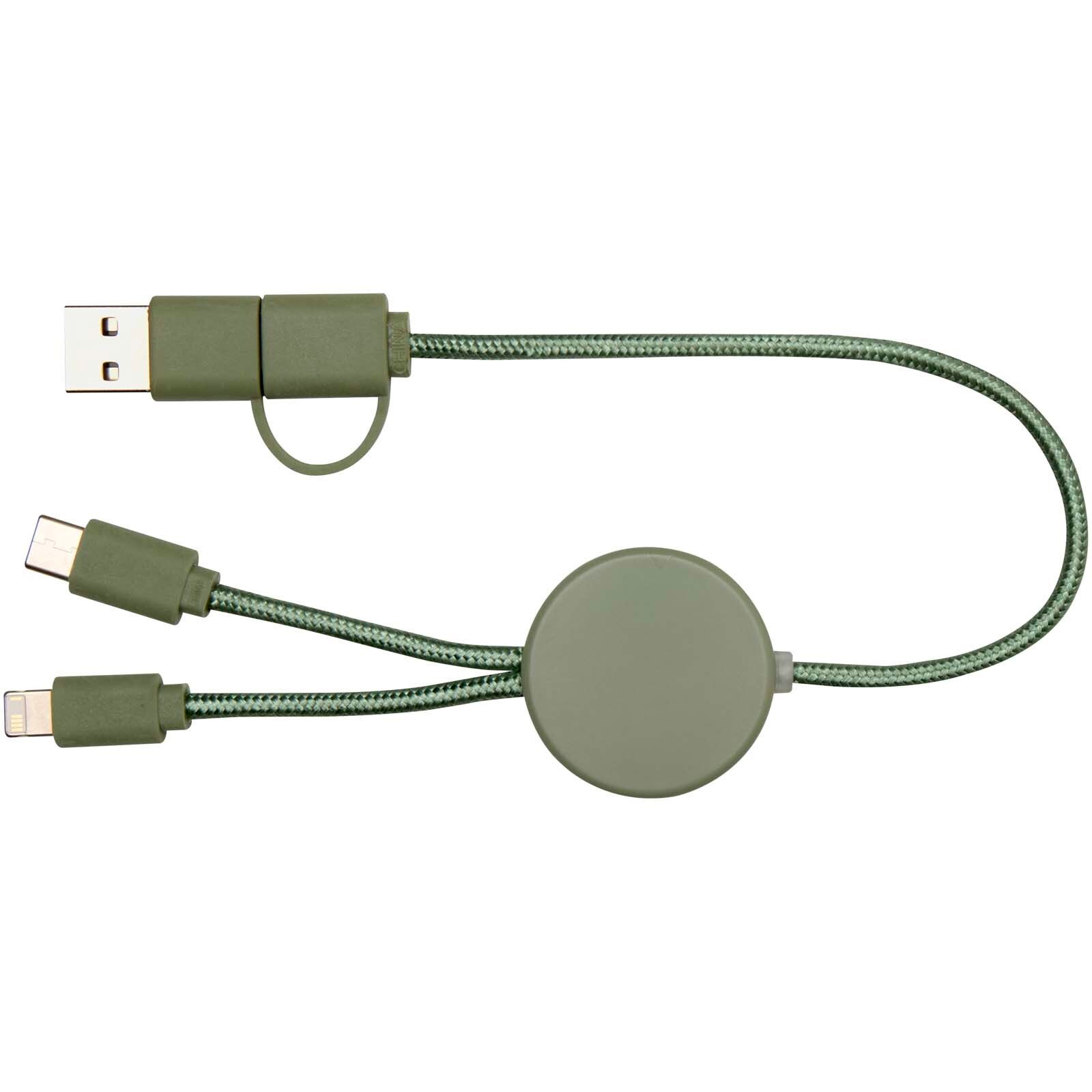 Citala 30 cm 5-in-1 Kabel aus recyceltem Kunststoff für Datenübertragung und 27W Schnellladung - heather grün-822
