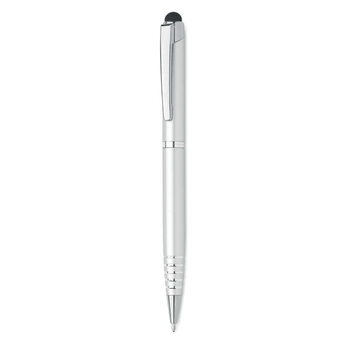Drehkugelschreiber mit Stylus FLORINA - silber-137