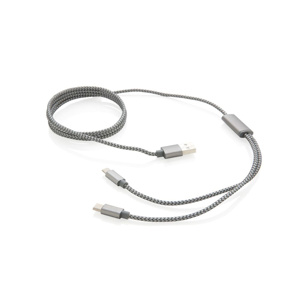 3-in-1 umwobenes Kabel - grau-255