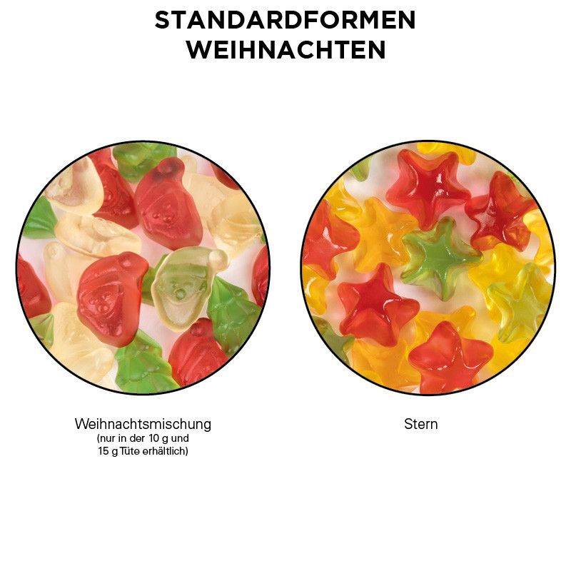 Minitüte 10 g, Folie transparent, Trolli Fruchtgummi Weihnachtsmischung-139