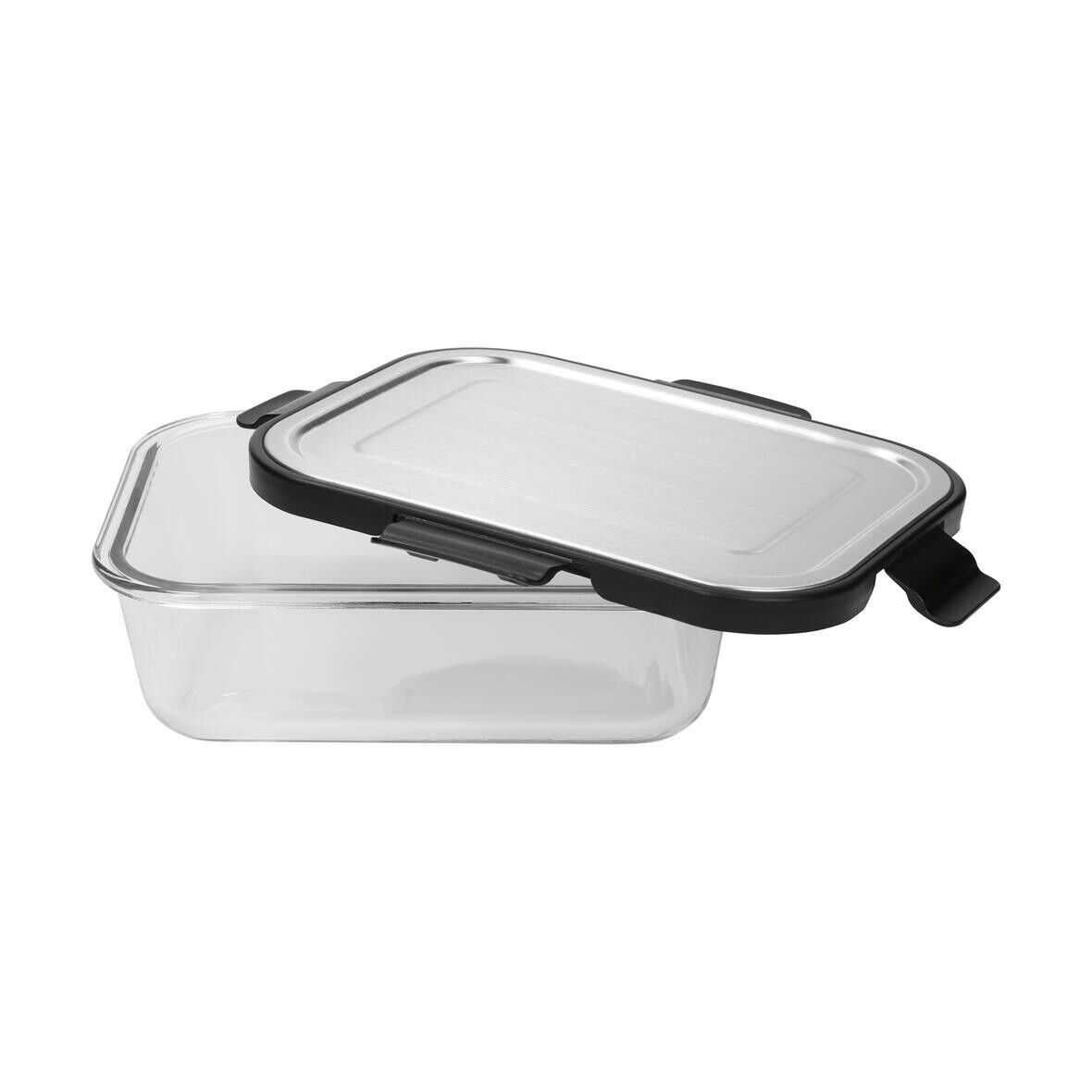 Glasbox LOKA, 1040 ml - schwarz - transparent-930