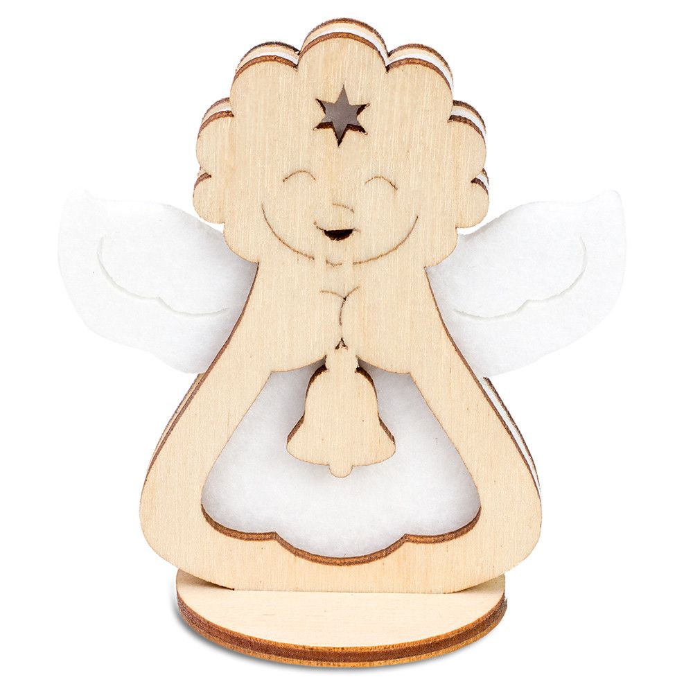 Steckfiguren-Karte Filz Premium - Engel Premium Digitaldruck Vorder- und Rückseite-833