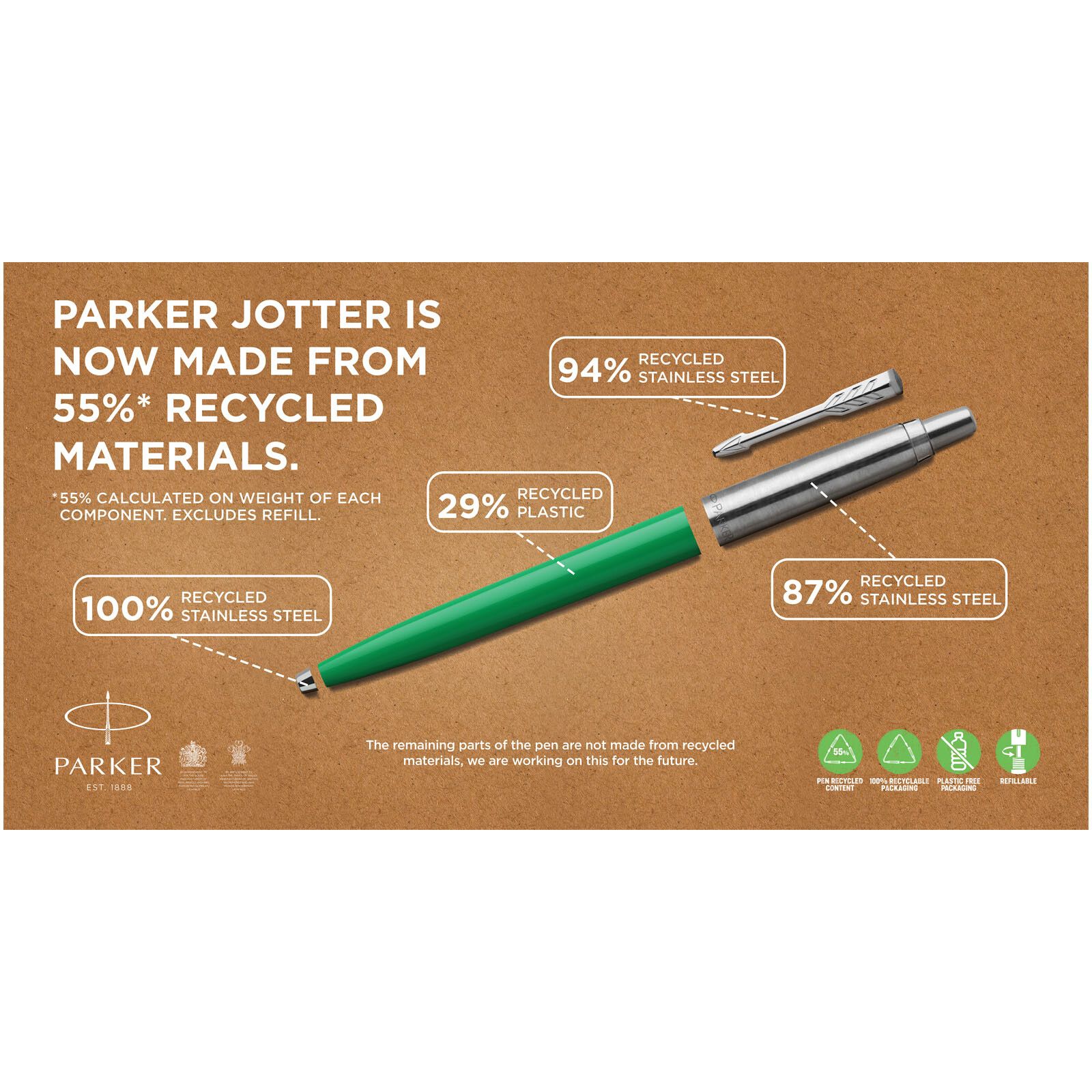 Parker Jotter Recycled Kugelschreiber (schwarze Mine) - dunkelrot-798