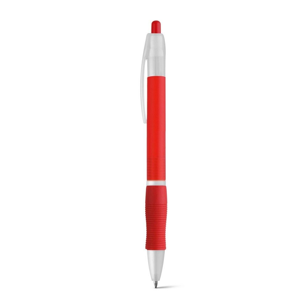 SLIM BK Kugelschreiber aus ABS mit Gummigriff - rot-64