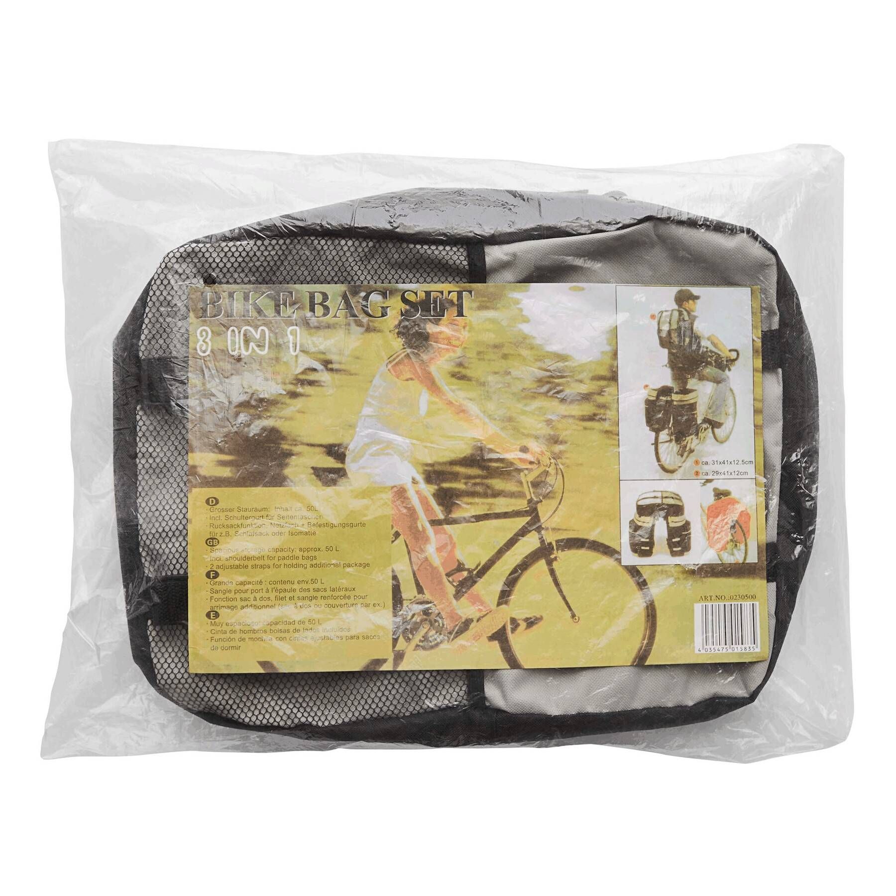 Fahrrad-Packtaschenset BIKE 3-teilig - grau - schwarz-291