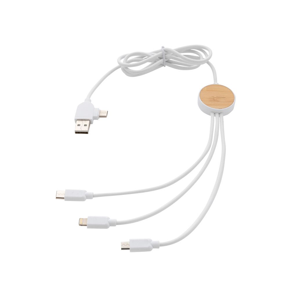 Ontario 6-in-1 Kabel aus RCS recyceltem Kunststoff - weiß-988