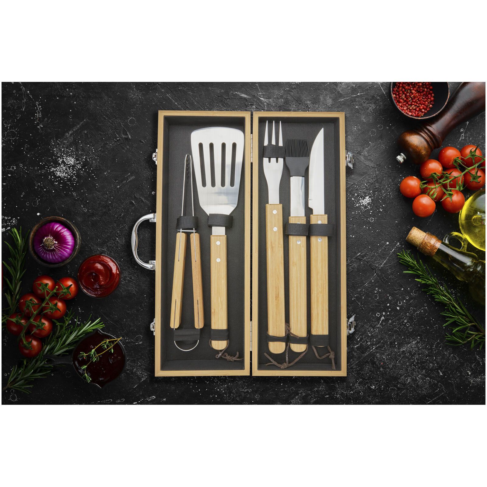 Churras 5-teiliges Grillset - natural-576