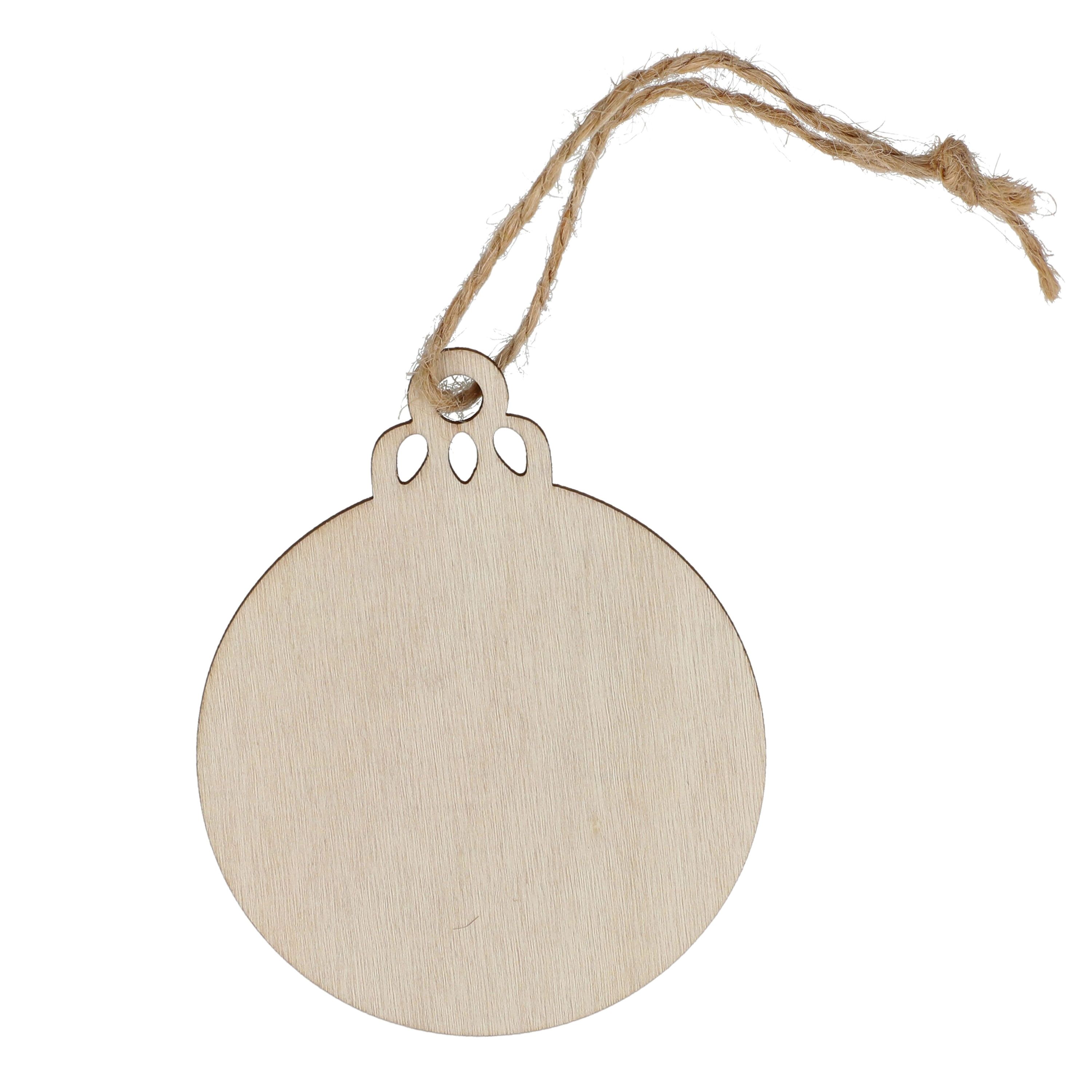 Weihnachtskugel in Form einer Holzkugel - natur-673