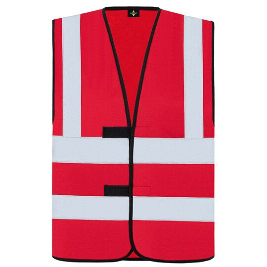 Hi-Vis Safety Vest With 4 Reflective Stripes Hannover - red-4