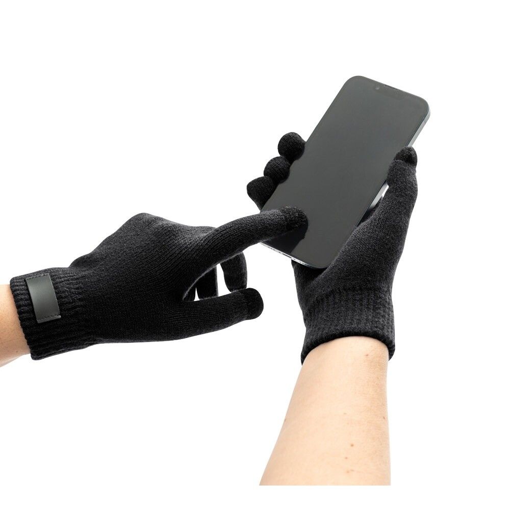 BURROW Handschuhe aus recyceltem Polyester (100% rPET) mit Tastspitzen - schwarz-227