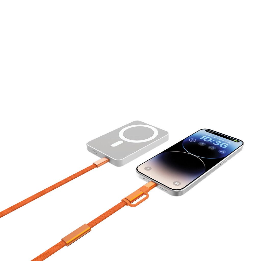 Arc RCS 60W 120cm 2-in-1 Schnellladekabel - orange-339