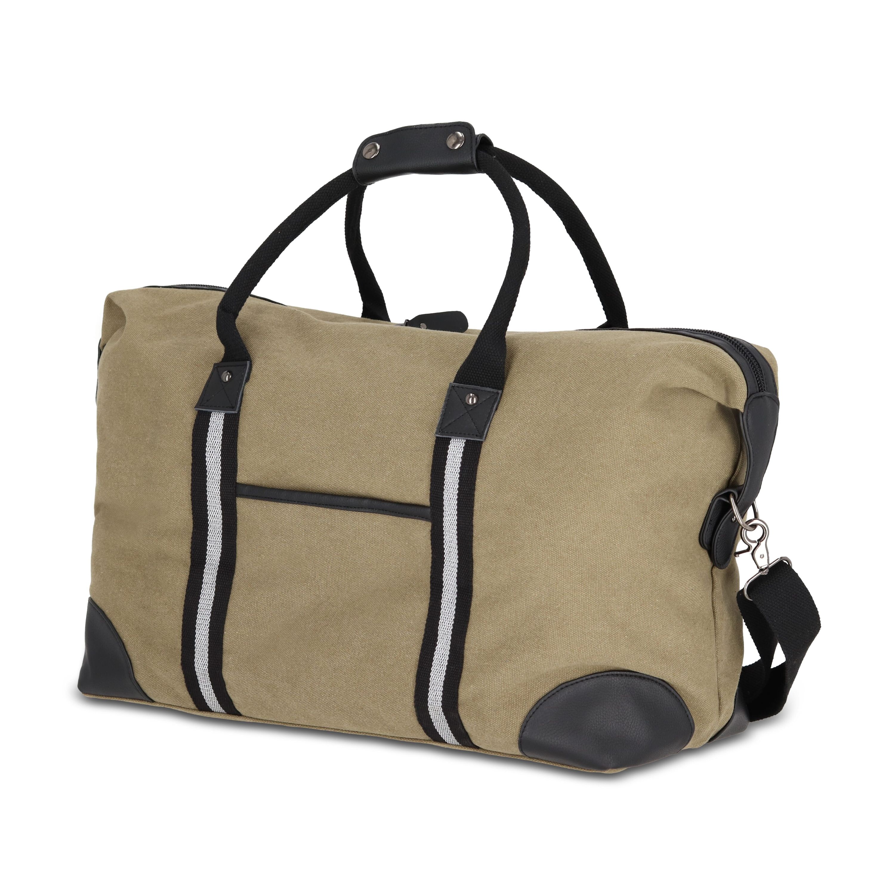 Weekender-Tasche aus recyceltem Baumwoll-Canvas Harper - olivgrün-192