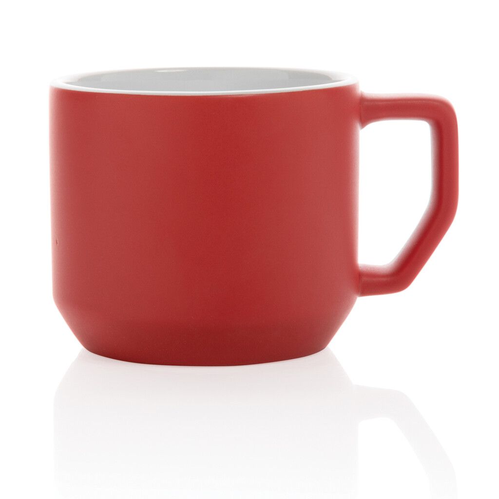 Moderne Keramiktasse, 350ml - rot-25