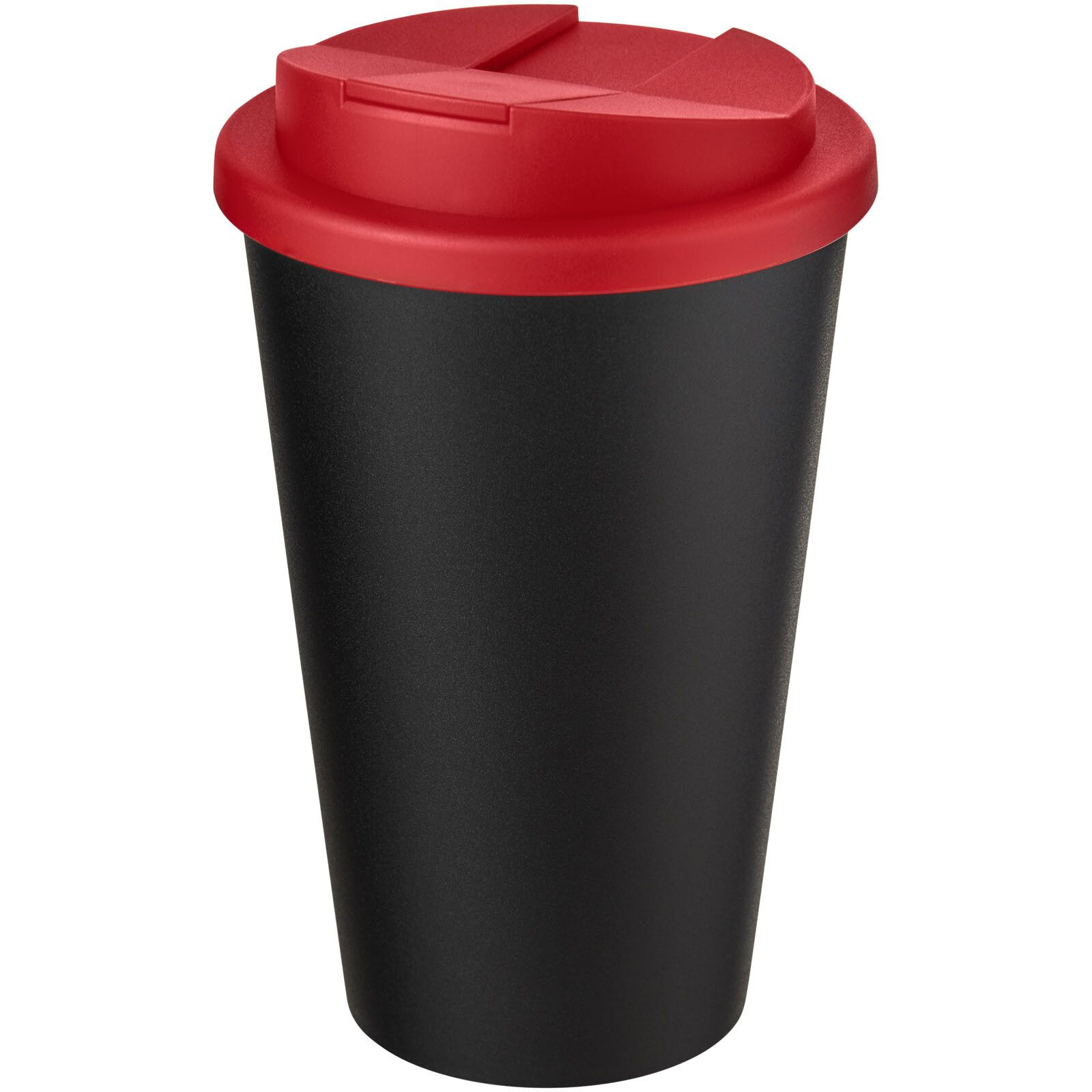 Americano Eco 350 ml recycelter Becher mit auslaufsicherem Deckel - rot -  schwarz-837
