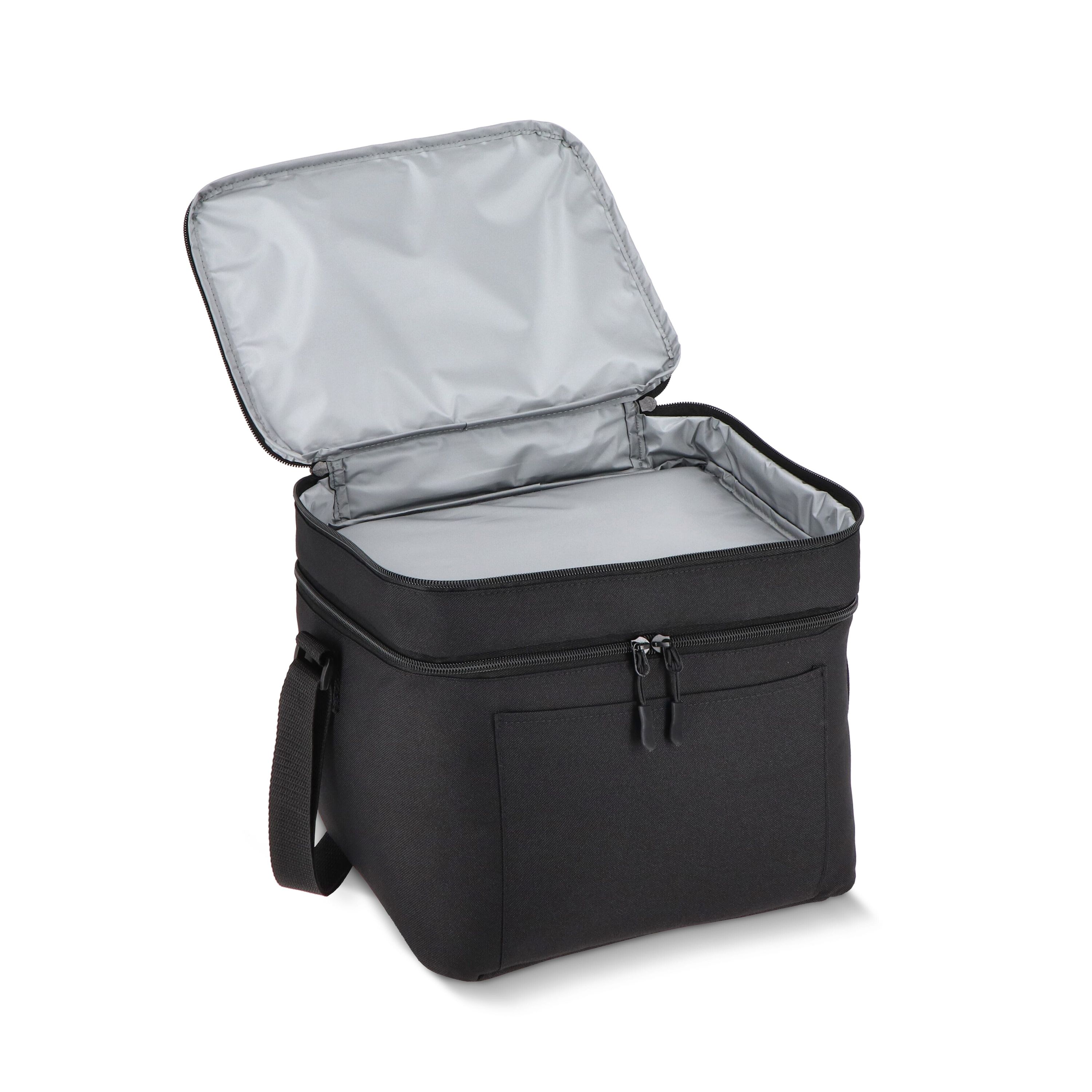 R-PET 600D Kühlbeutel mit zwei Fächern 30 x 20 x 25 cm 12 l - schwarz-32