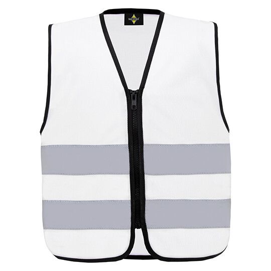 Kids´ Hi-Vis Safety Vest With Front Zipper Aalborg - white-905