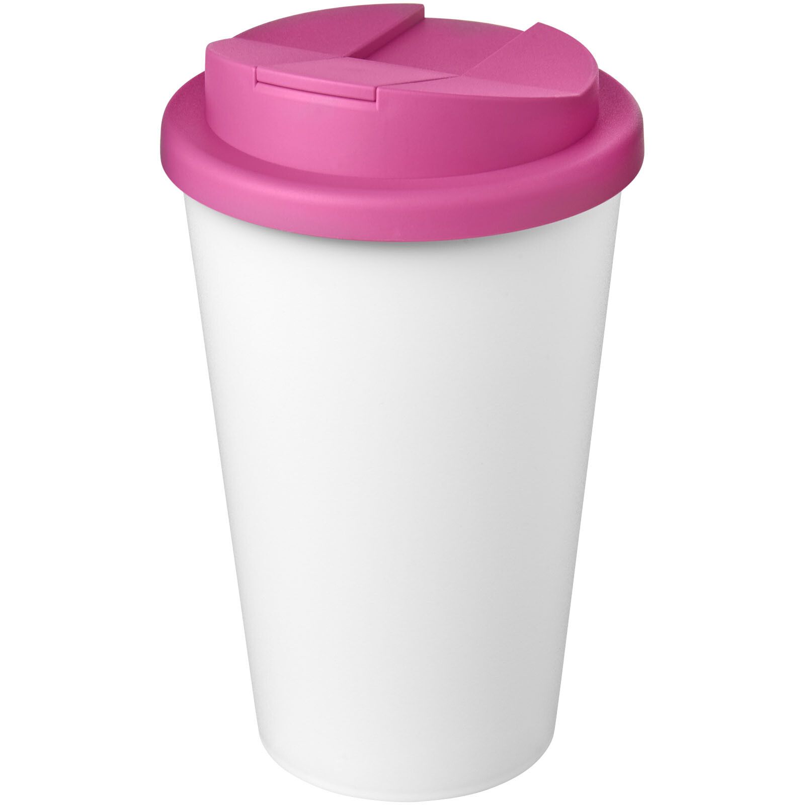 Americano Eco 350 ml recycelter Becher mit auslaufsicherem Deckel - rosa -  weiss-530
