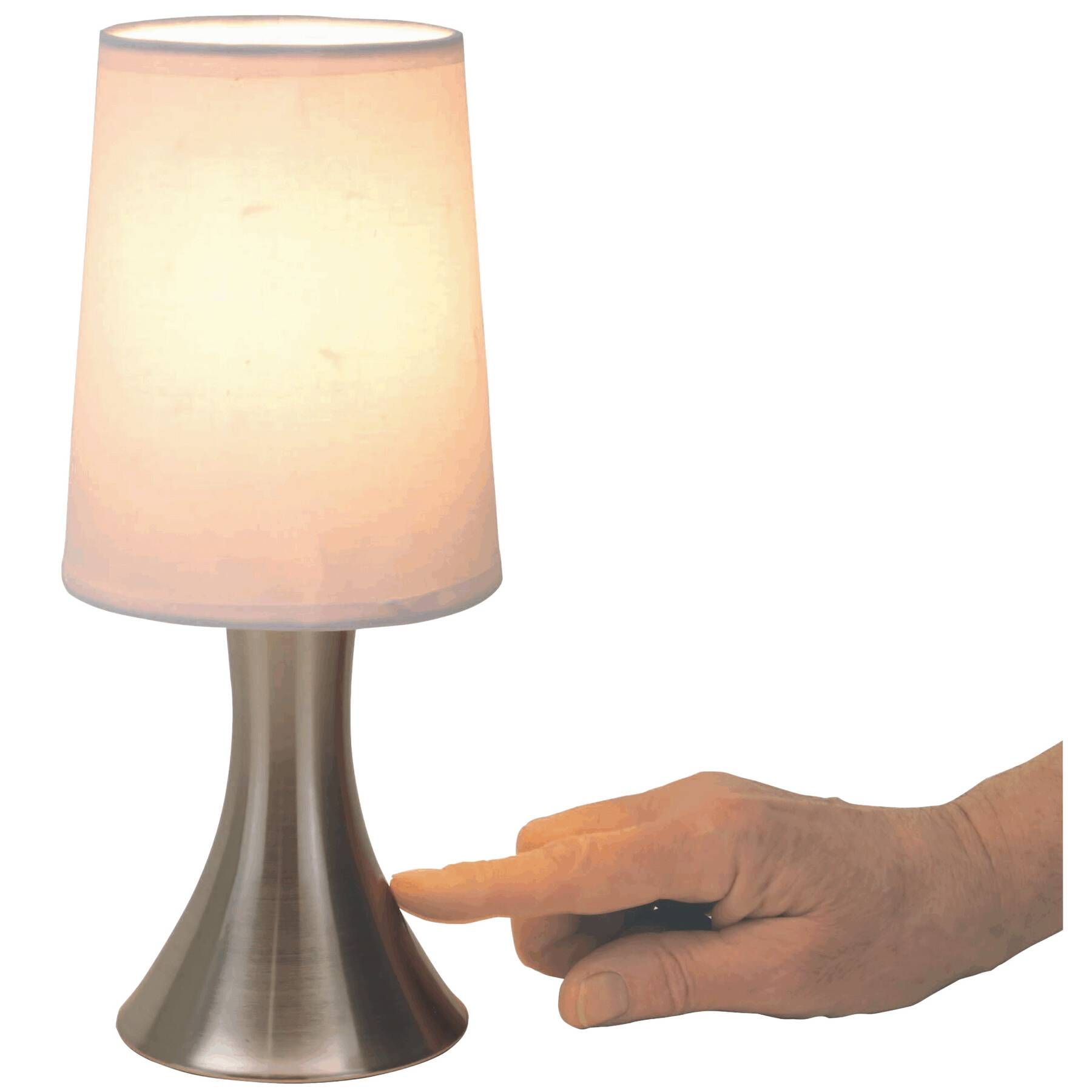 Tischlampe TOUCH ME - silber - weiß-373