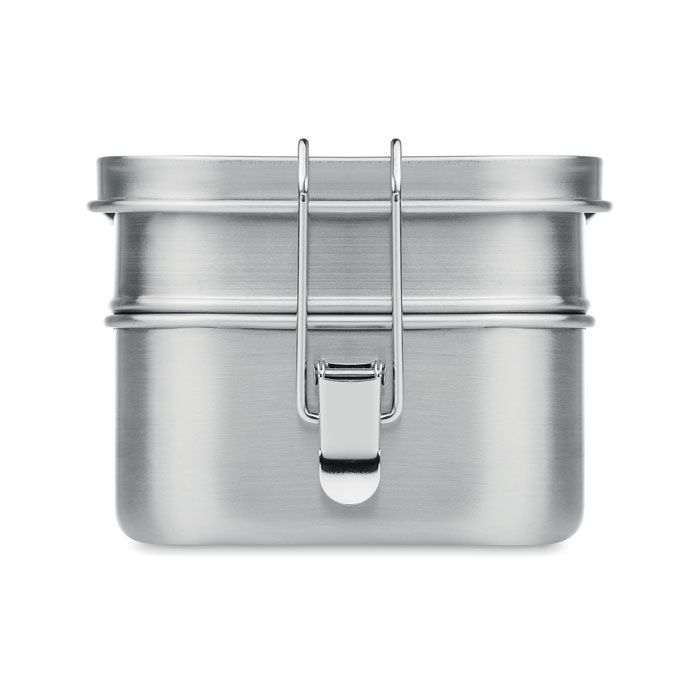 Lunchbox aus Edelstahl DOUBLE CHAN - mattsilber-537