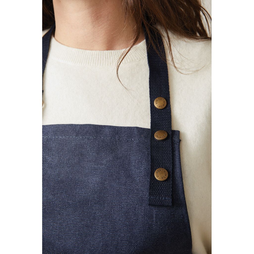 VINGA Tome Schürze aus GRS recyceltem Canvas - navy blau-460