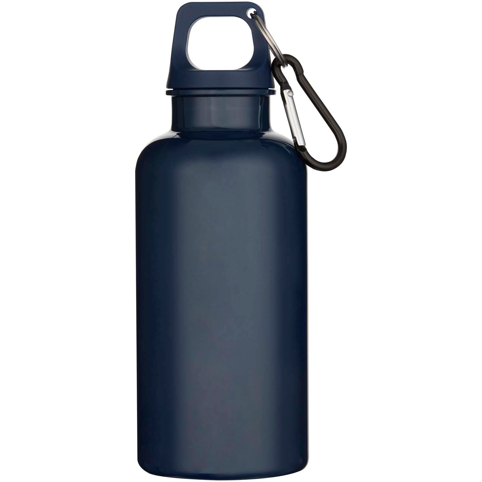Oregon 400 ml einfarbige RS-zertifizierte Trinkflasche aus recyceltem Kunststoff mit Karabinerhaken  - marineblau-310