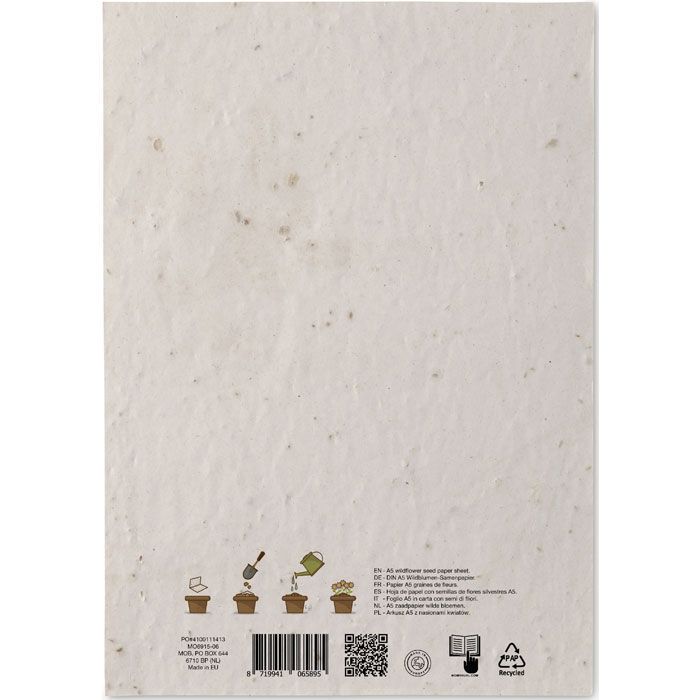 DIN A5 Wildblumen-Samenpapier ASIDE - weiß-216