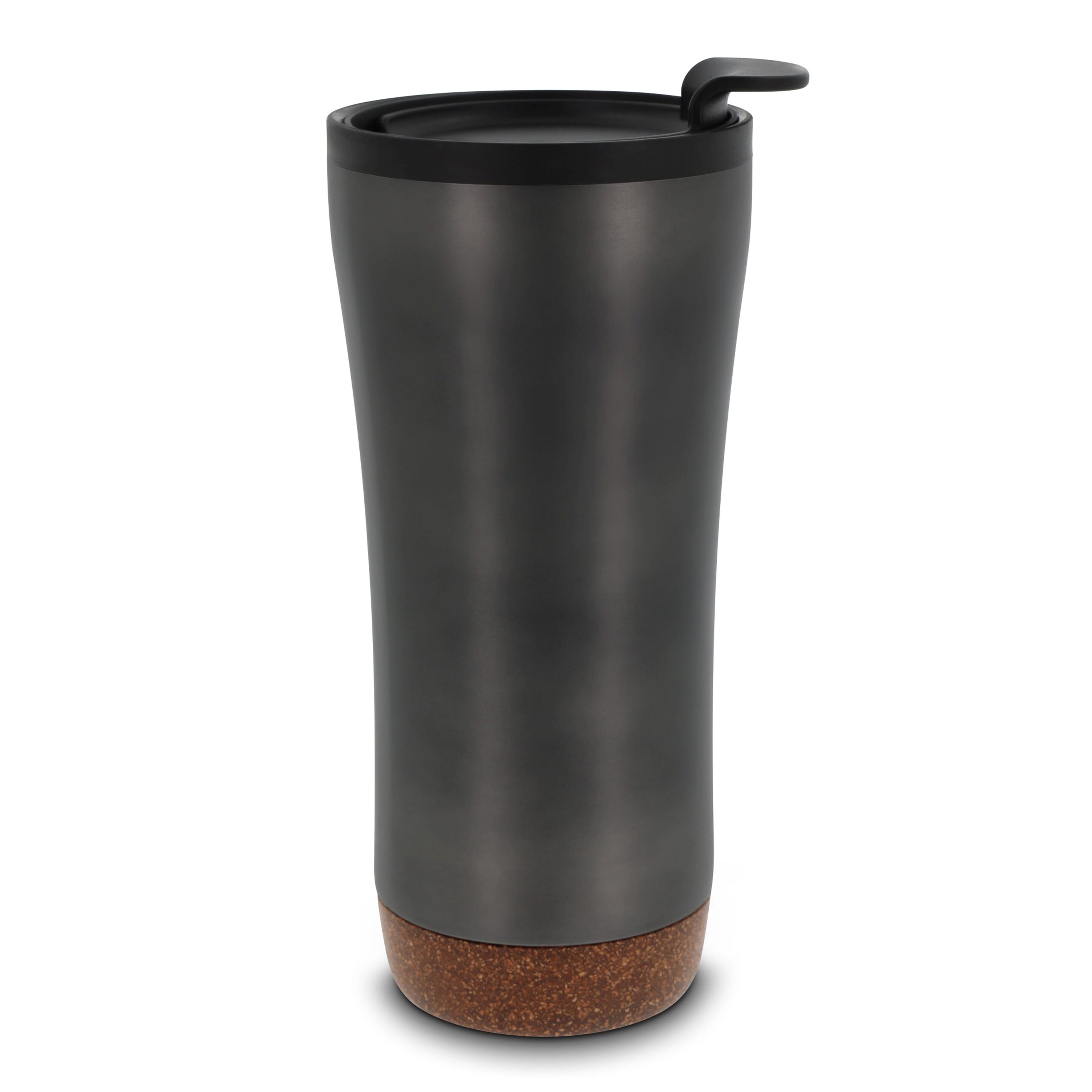 Doppelwandiger Becher mit einem Korkboden 480ml - gun metal - dark-835
