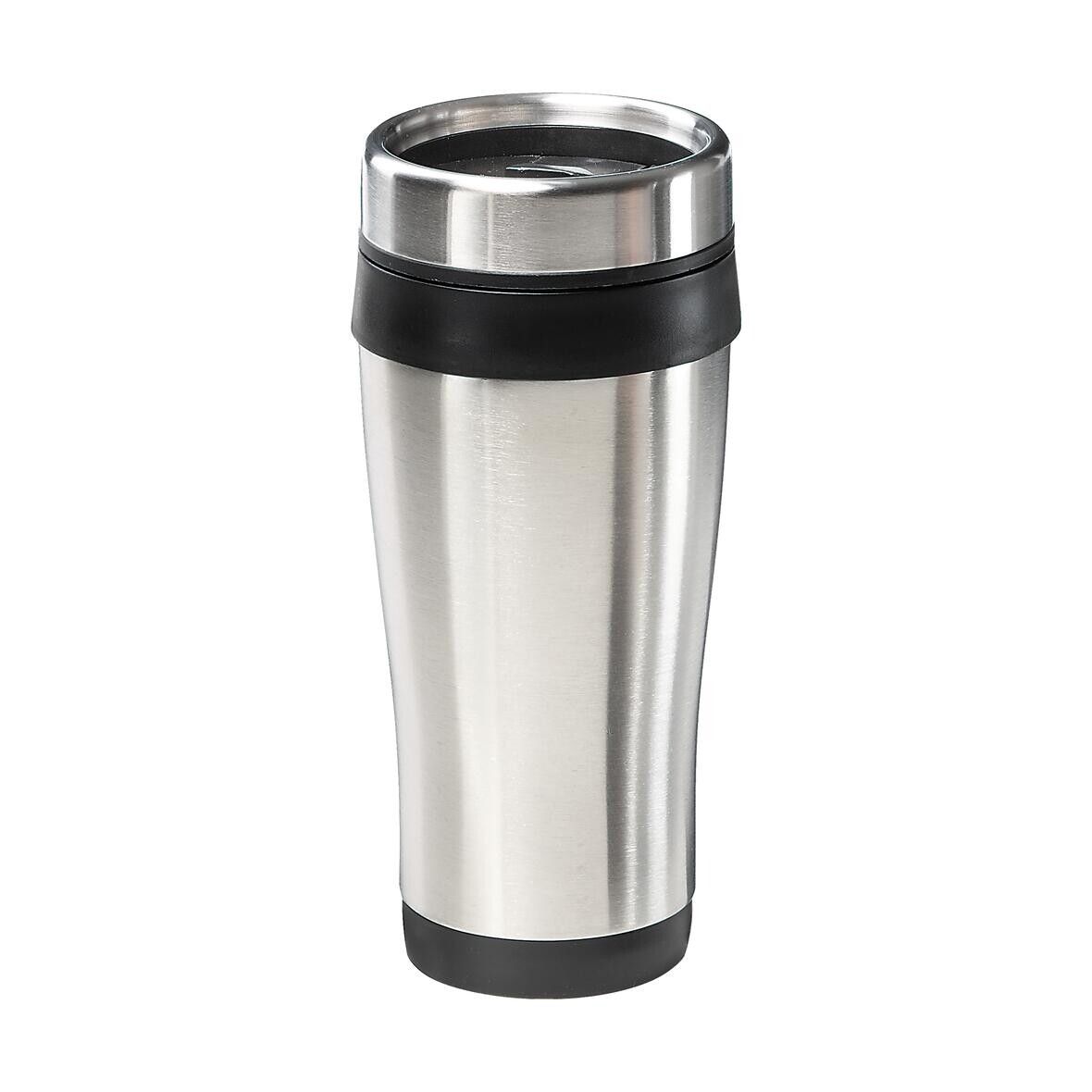 Isolierbecher Allan 400 ml - silber - schwarz-922