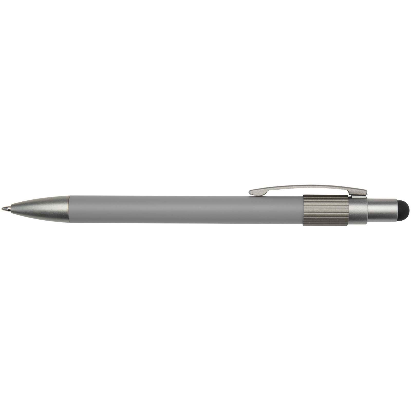 Rill RCS recycelter Kugelschreiber mit Stylus und Fidget Spinner (schwarze Mine) - grau-821