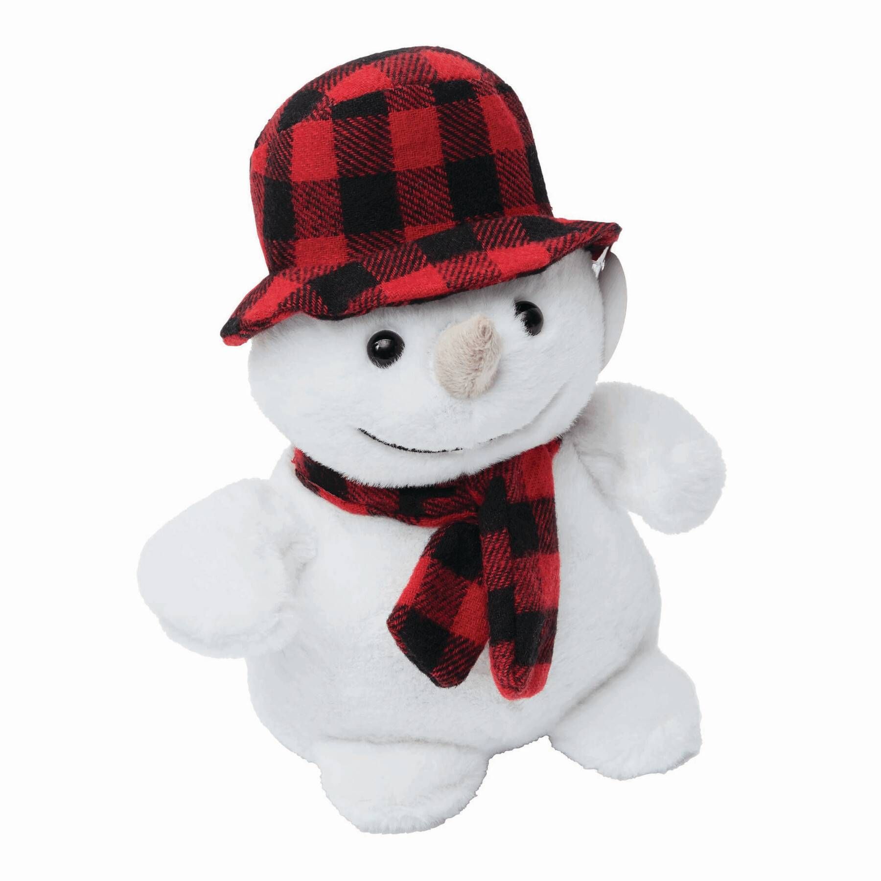 Plüsch-Schneemann JOHANN - rot - weiß-568