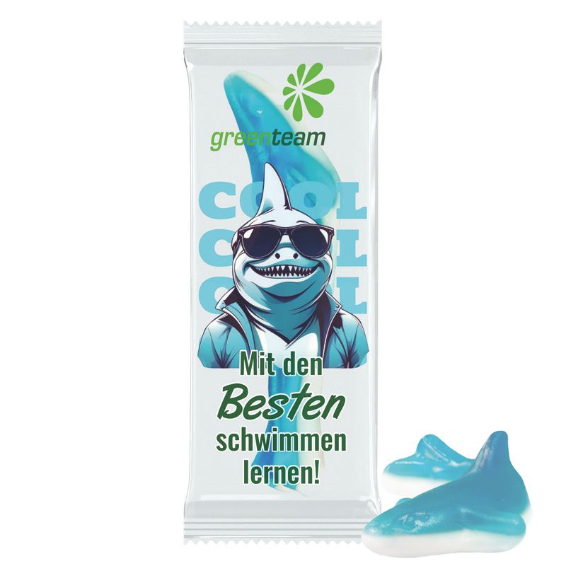 Trolli Fruchtgummi "Hai", kompostierbare Folie transparent-573