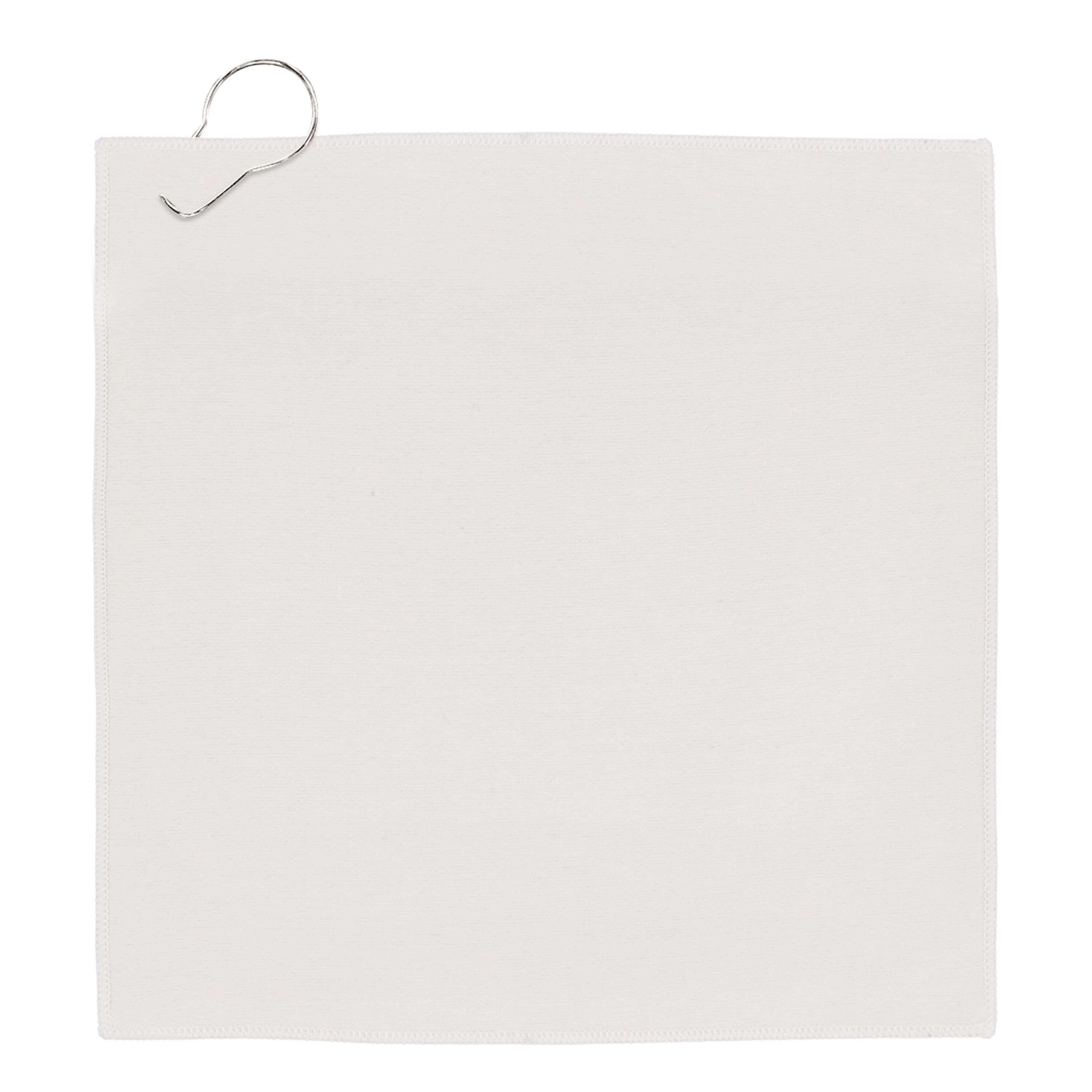 Schnelltrocknendes Golfhandtuch mit Haken R-PET 30 x 30 cm Sublimation - weiss  -  grau-544