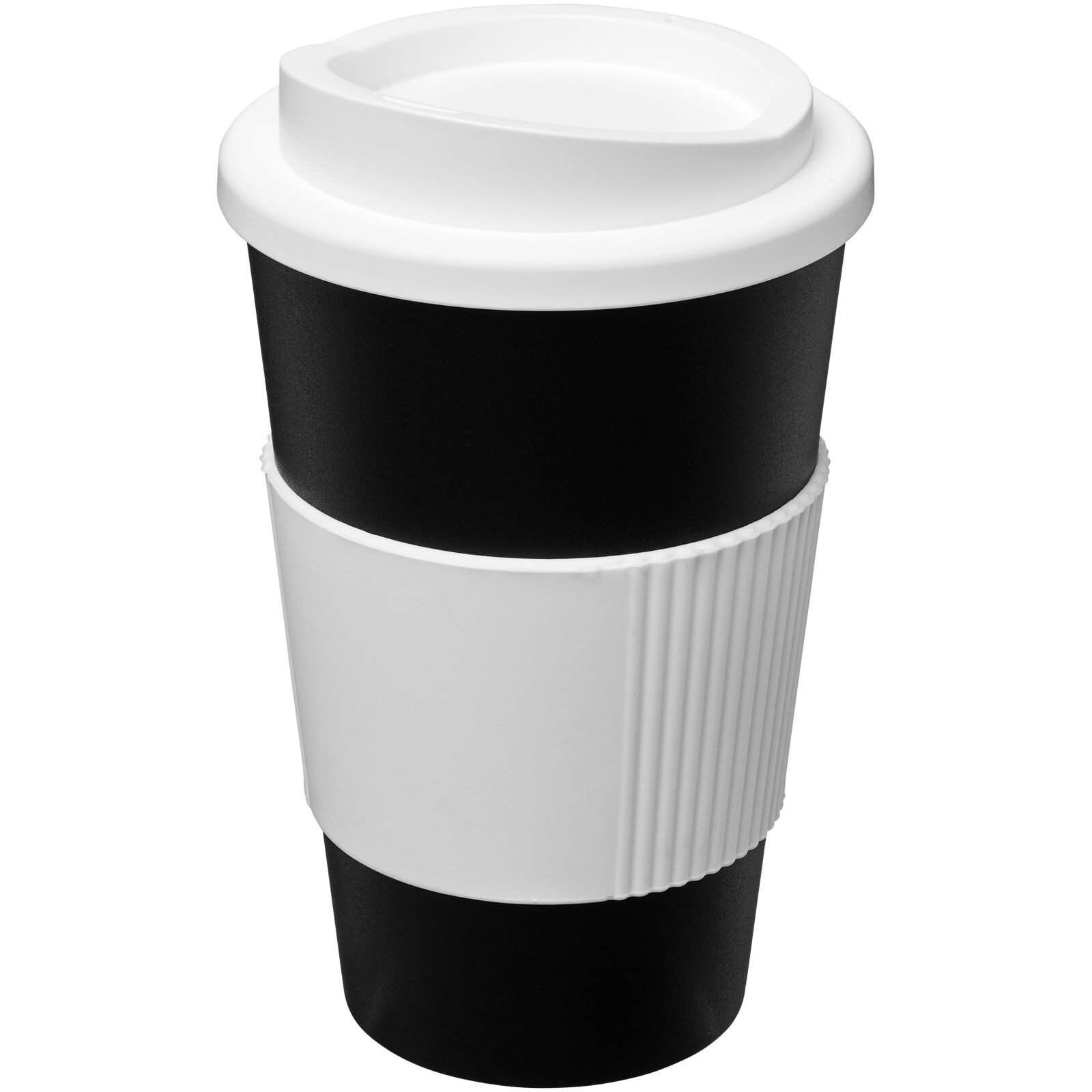 Americano 350 ml Isolierbecher mit Schutzring - schwarz -  weiss-992