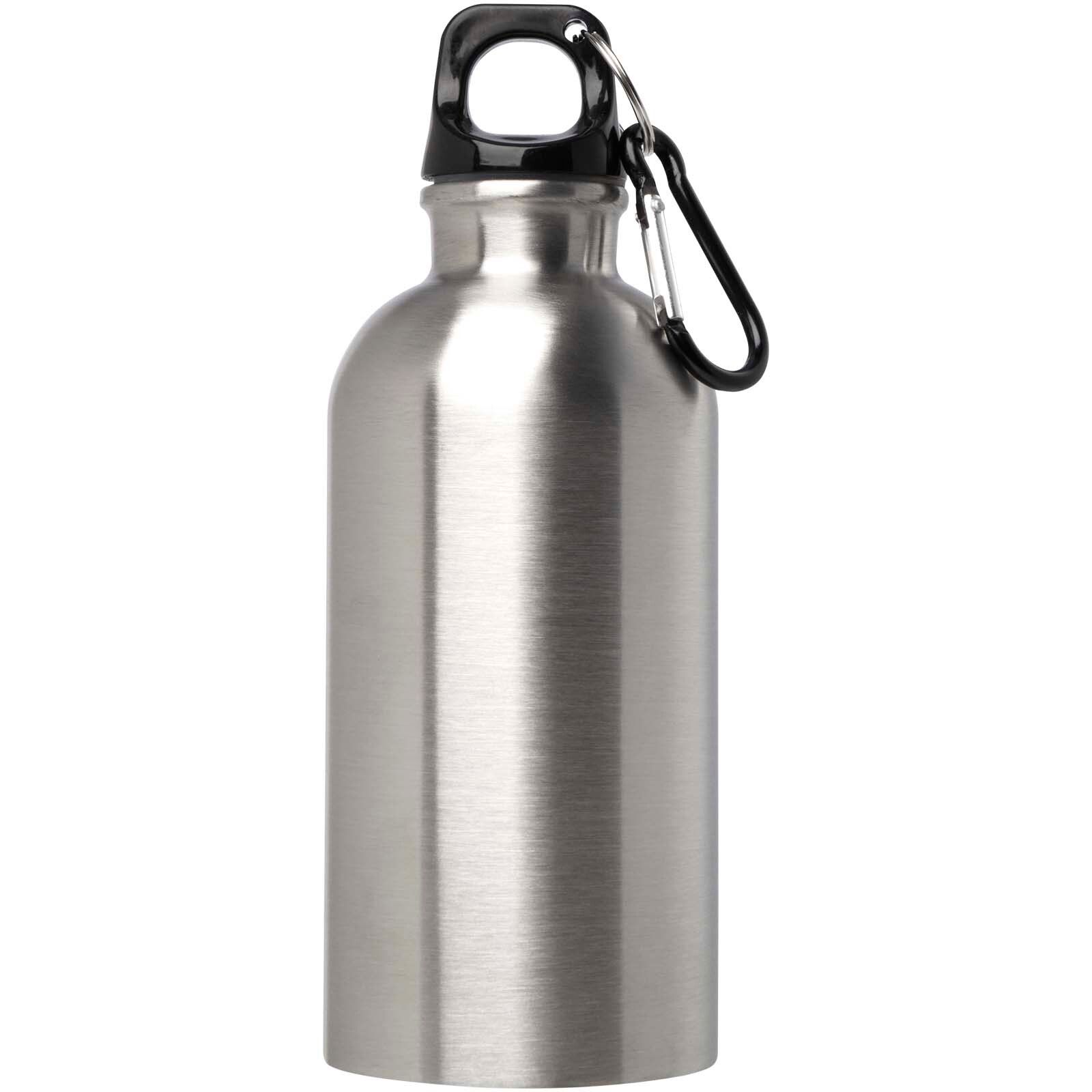 Oregon 400 ml RCS-zertifizierte, einwandige Trinkflasche aus Edelstahl mit Karabinerhaken - silber-331
