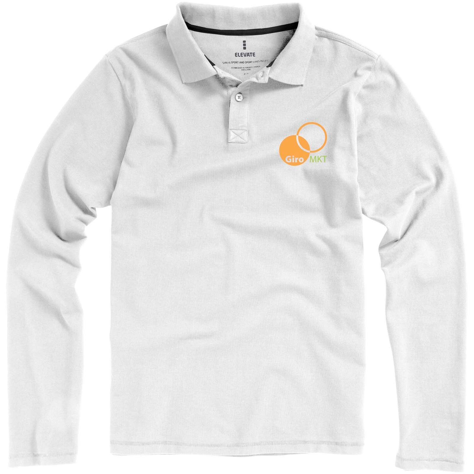 Oakville Langarm Poloshirt für Herren - weiss - L-837