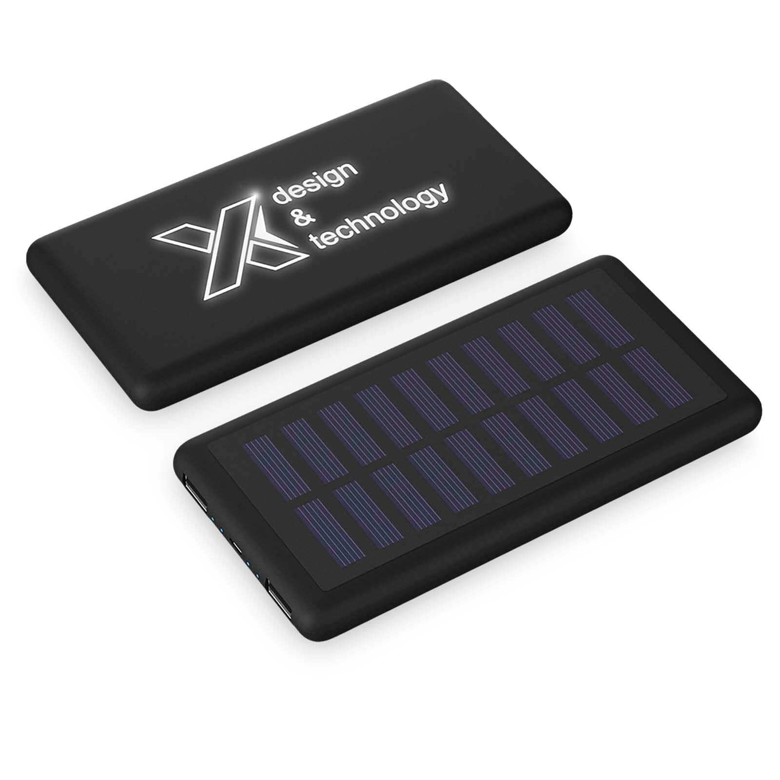 SCX.design P30 8000 mAh Solar Powerbank mit Leuchtlogo - schwarz-909