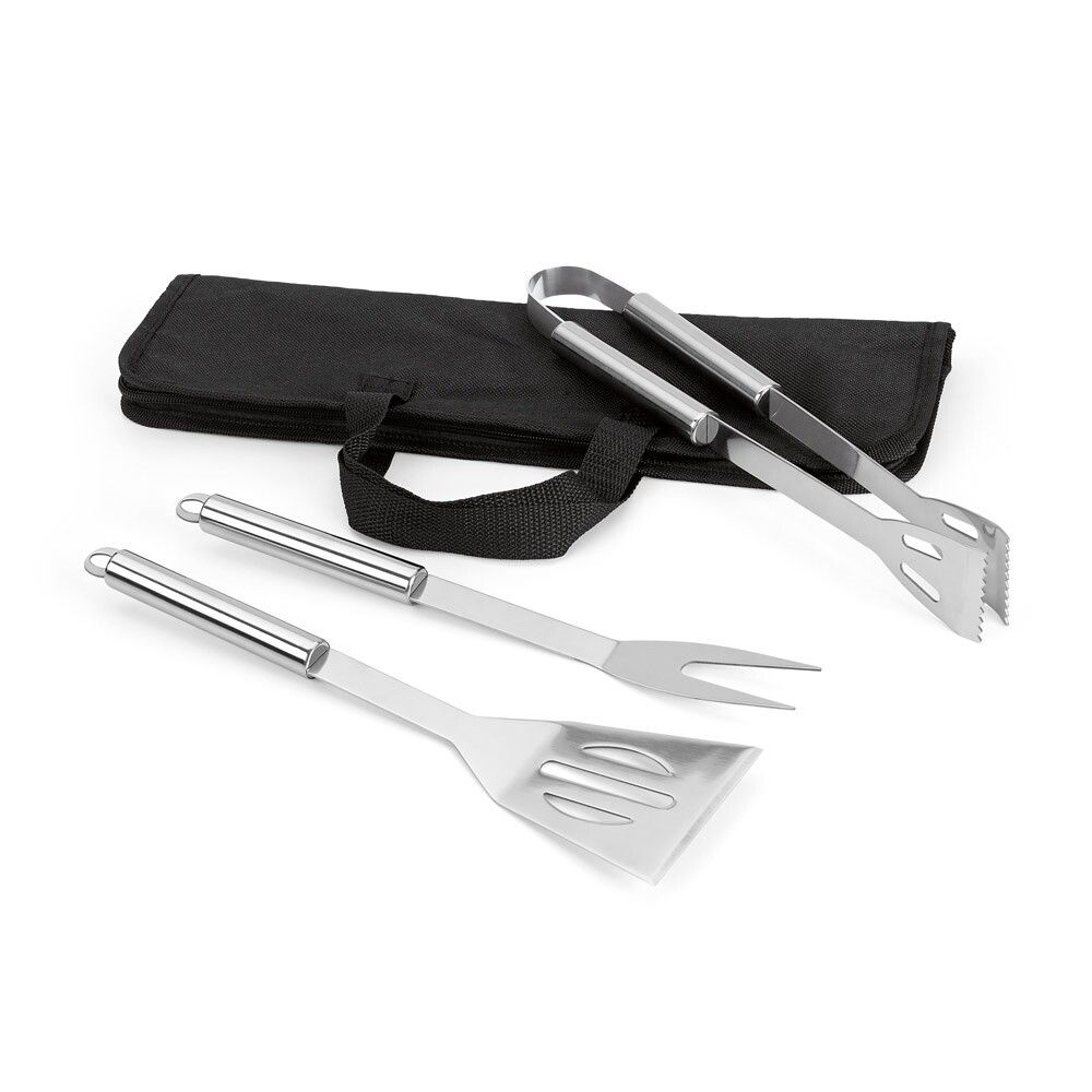 SOARES Grill - Set aus Edelstahl 3-teilig bestehend - schwarz-320
