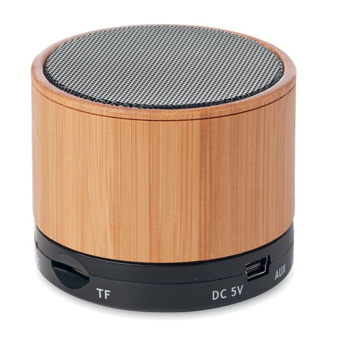 Runder wireless Lautsprecher ROUND BAMBOO - schwarz-254