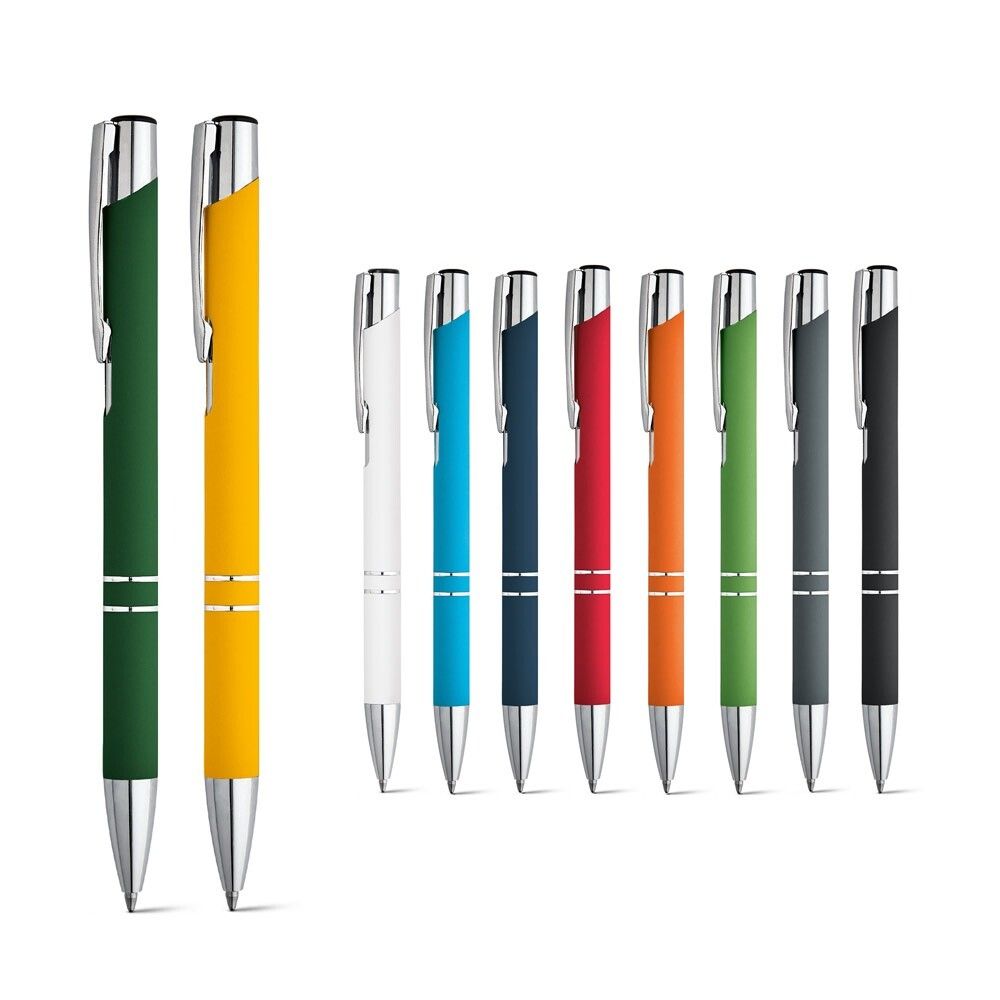 BETA SOFT Kugelschreiber aus Aluminium mit Gummifinish - hellblau-508