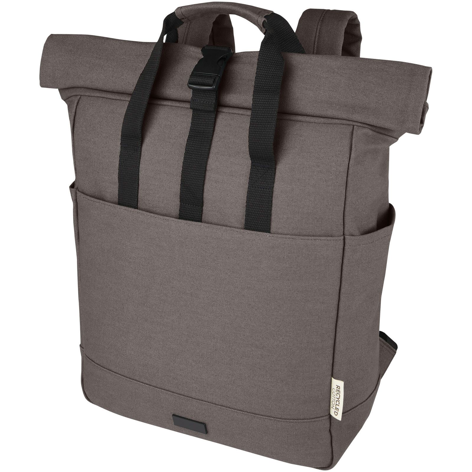 Joey 15" GRS Rolltop Laptoprucksack aus recyceltem Canvas 15 L - grau-506