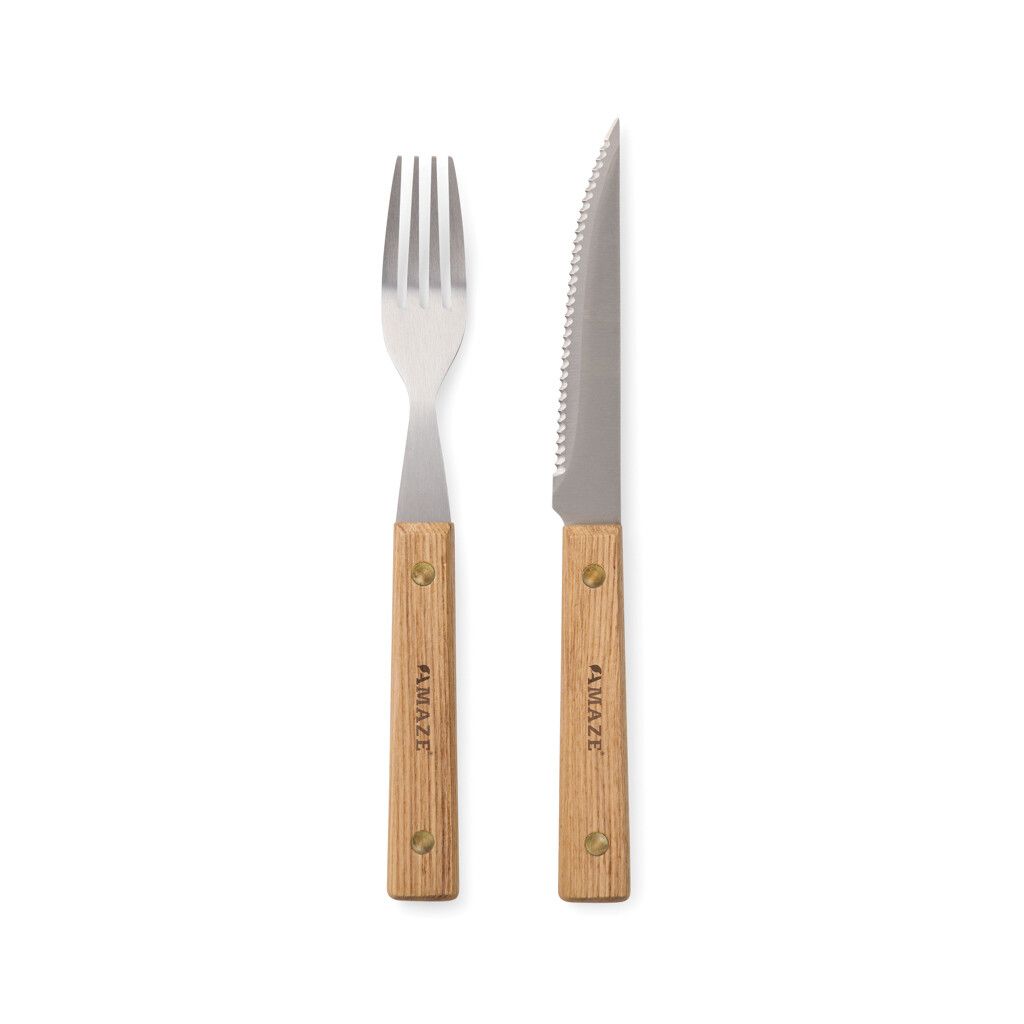 VINGA Paso 8-teiliges Grill-Besteck-Set - braun-590