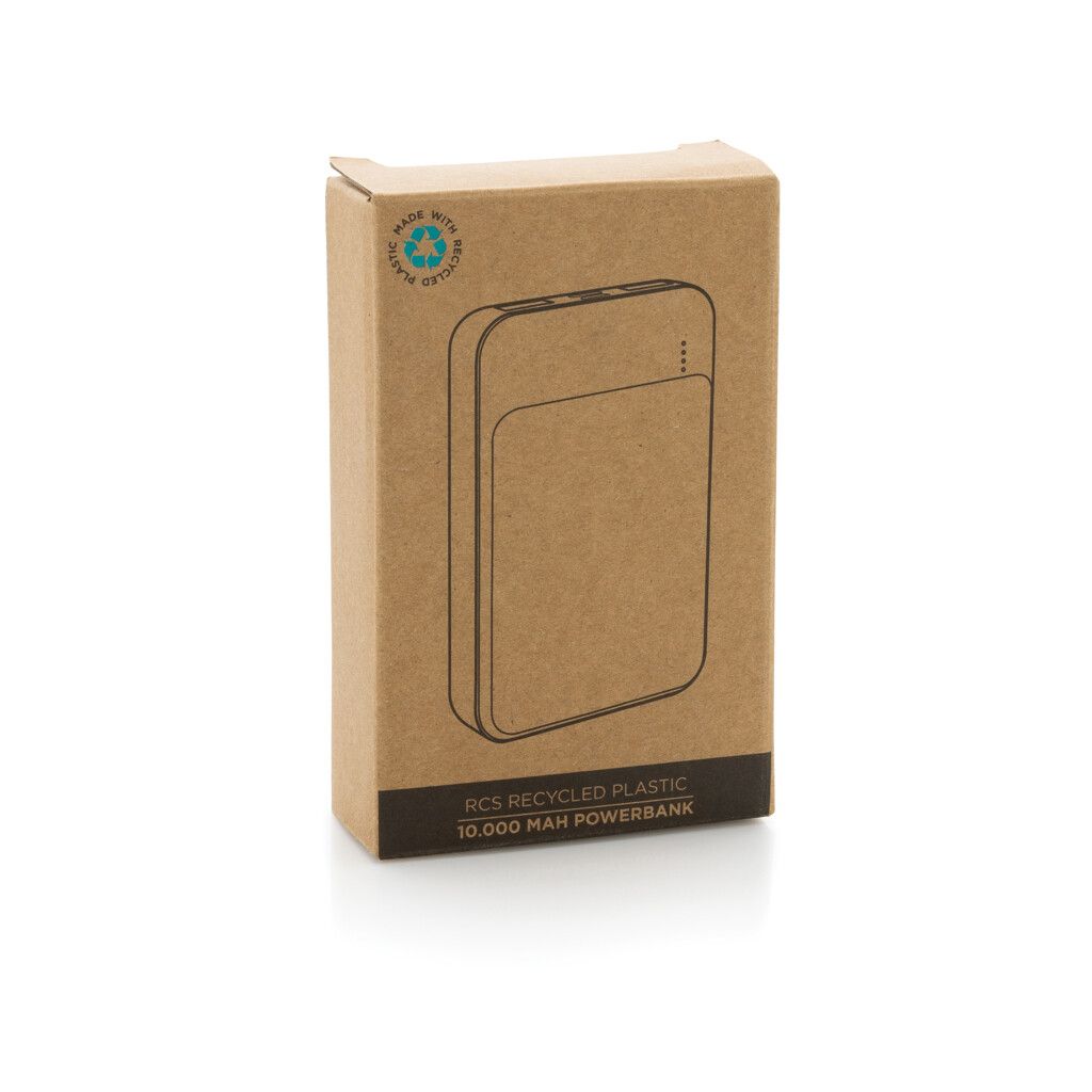 10.000 mAh Powerbank aus RCS Standard recyceltem Kunststoff - weiß-363