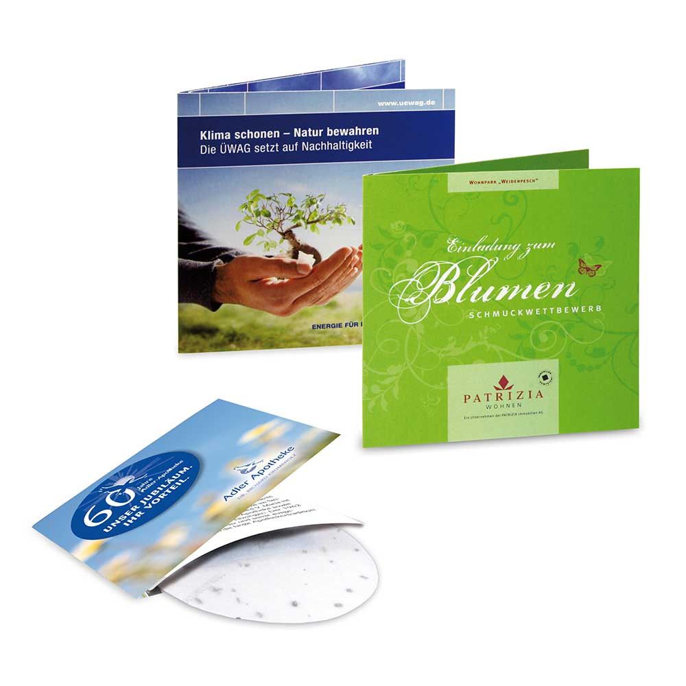Green-Card mit Samen - Sommerblumenmischung, Digitaldruck Vorderseite-817