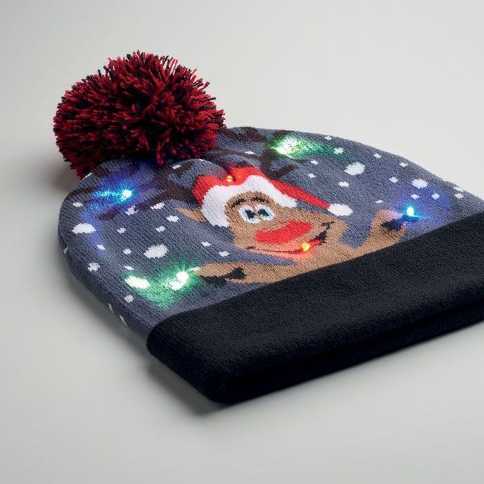 Weihnachtliche Strickmütze LED SHIMAS LIGHT - blau-909