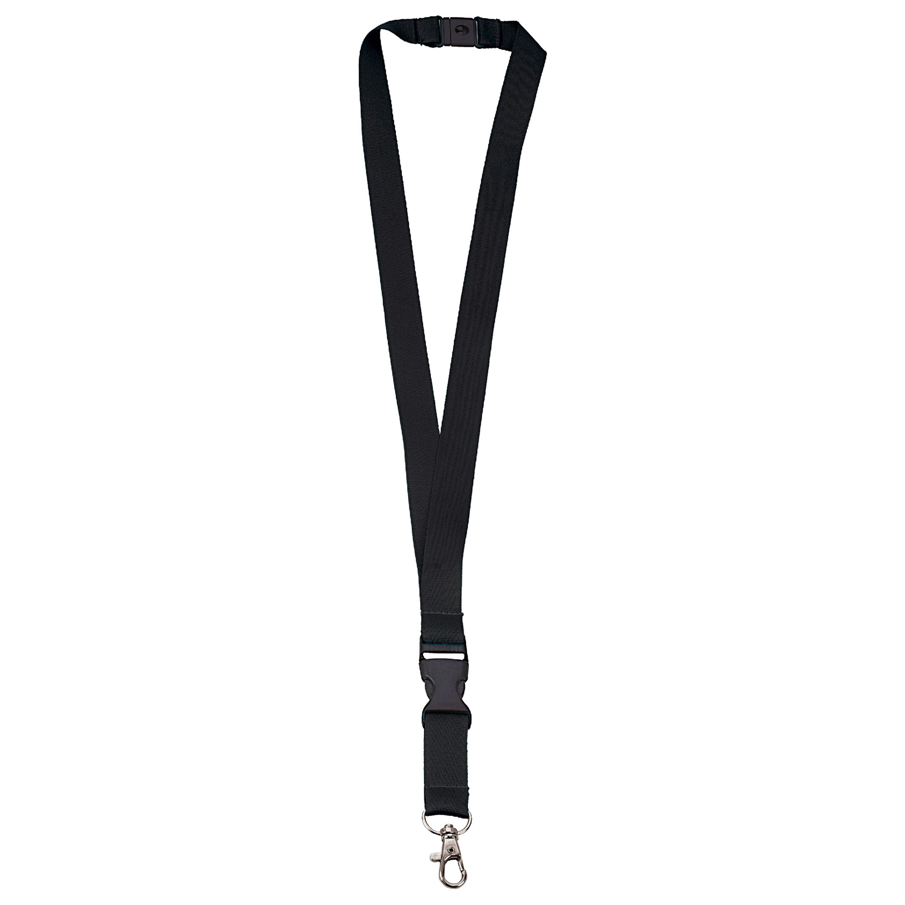Polyester-Lanyard 20mm mit Schnalle und Haken - schwarz-377