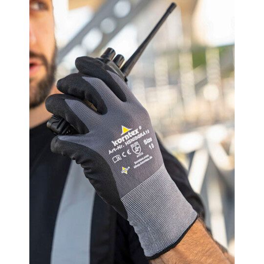 Elastic Nitrile Foam Gloves Izmir - black - grey-828
