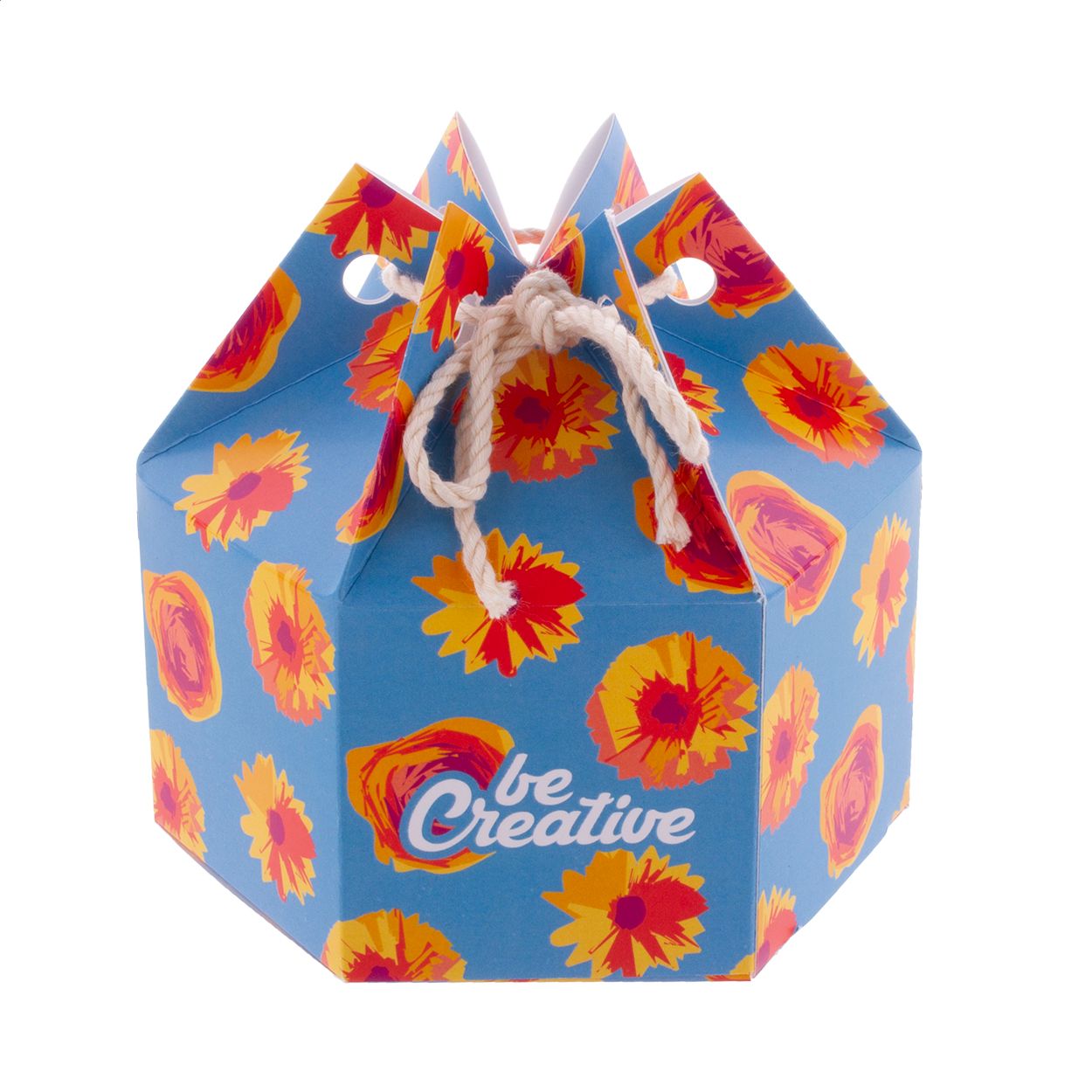 CreaBox HexaCord M Sechseckige Geschenkbox - weiß-966