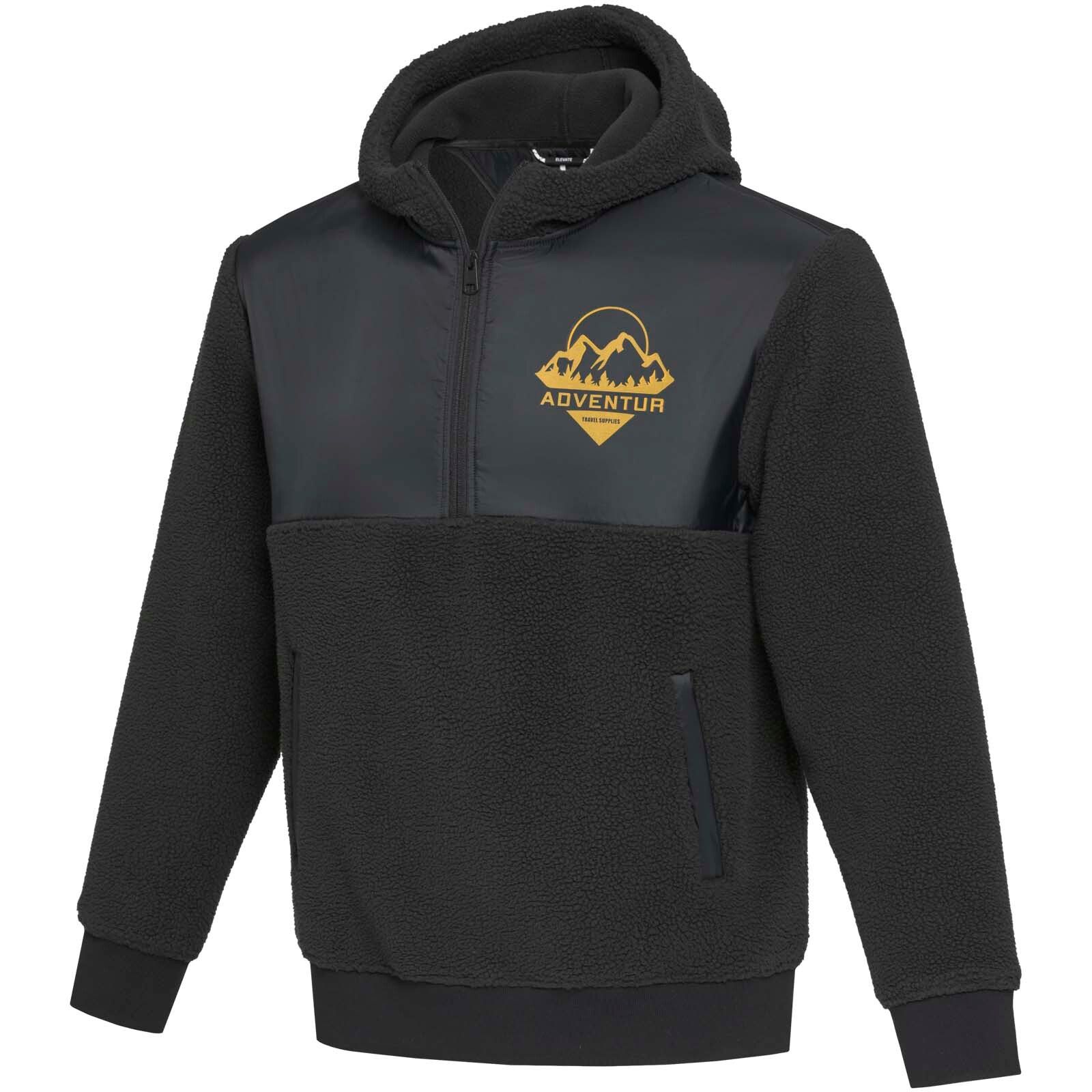 Evans Sherpa Fleecepullover Half-Zip  - schwarz - XXL-938