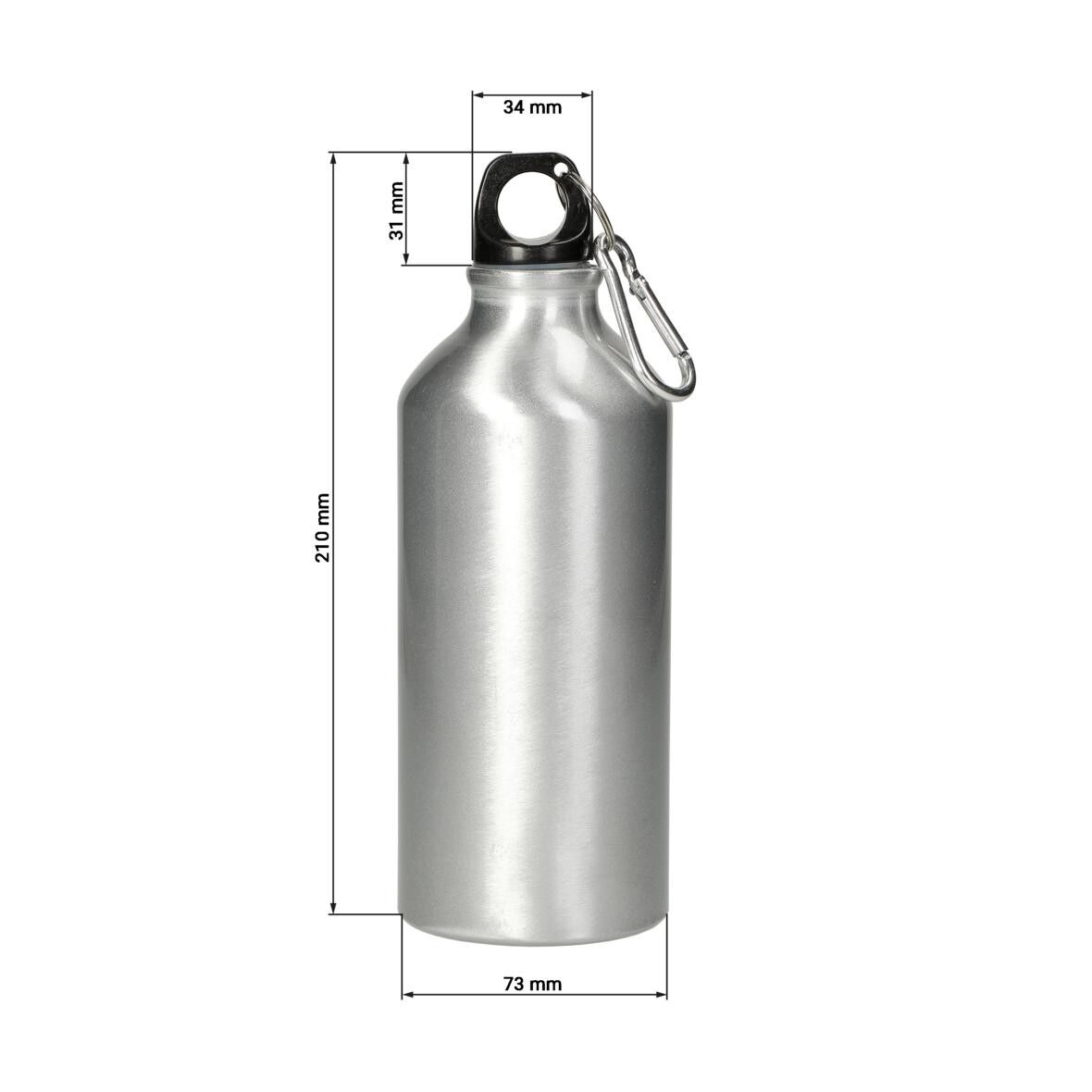 Aluminiumflasche Sporty 0,6 l - schwarz-350